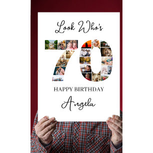 70th Birthday Photo Collage look who's 70 Card