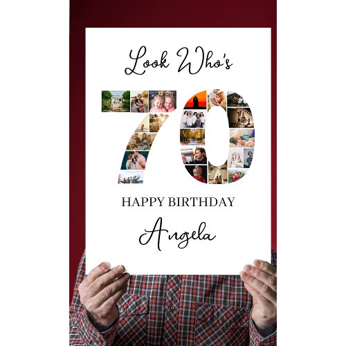 70th Birthday Photo Collage look who's 70