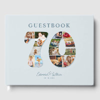 70th Birthday Photo Collage Milestone Guestbook
