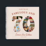 70th Birthday Photo Collage Milestone Guestbook Notebook<br><div class="desc">As the saying goes, "Life begins at 70, " and what better way to commemorate this incredible journey than with a one-of-a-kind birthday Guestbook that truly captures a lifetime of memories! A heartfelt and visually stunning tribute to the remarkable life. From cherished childhood moments to unforgettable milestones, each photo tells...</div>