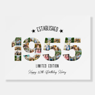 70th Birthday Photo Collage party Established 1955 Foam Board