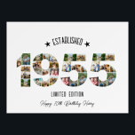 70th Birthday Photo Collage party Established 1955 Foam Board<br><div class="desc">Mark an incredible 70-year journey with this stunning 70th Birthday Photo Collage Banner, designed by The Arty Apples. Featuring personal photos arranged in the shape of "1955, " this banner creates a nostalgic and meaningful centerpiece for any 70th birthday celebration. Showcase treasured moments from the past seven decades in a...</div>
