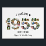 70th Birthday Photo Collage party Established 1955 Foam Board<br><div class="desc">Mark an incredible 70-year journey with this stunning 70th Birthday Photo Collage Banner, designed by The Arty Apples. Featuring personal photos arranged in the shape of "1955, " this banner creates a nostalgic and meaningful centerpiece for any 70th birthday celebration. Showcase treasured moments from the past seven decades in a...</div>