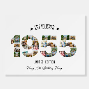 70th Birthday Photo Collage party Established 1955 Foam Board