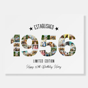 70th Birthday Photo Collage party Established 1956 Foam Board