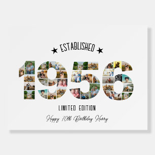 70th Birthday Photo Collage party Established 1956 Foam Board