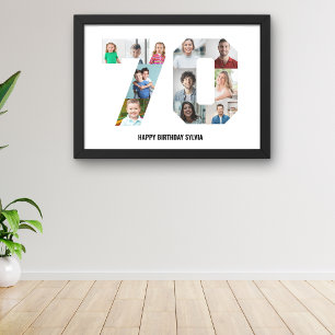 70th Birthday Photo Collage Poster