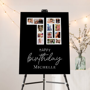 70th Birthday Photo Collage Sign Foam Board