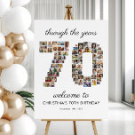 70th Birthday Photo Collage Welcome Foam Board<br><div class="desc">Bring a unique touch to your celebration with this 70th birthday party welcome board featuring the number seventy made entirely of photos. The "through the years" title adds a nostalgic touch, and comes with an editable text template, making it easy to personalize for your event. Include favorite memories and let...</div>