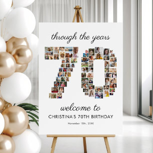 70th Birthday Photo Collage Welcome Foam Board