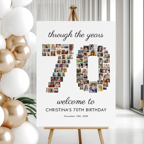70th Birthday Photo Collage Welcome