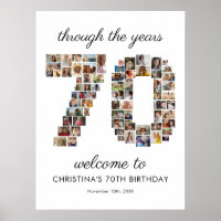 70th Birthday Photo Collage Welcome