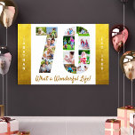 70th Birthday Photo Collage with Gold Borders Poster<br><div class="desc">Personalized photo collage poster for a 70th birthday. The design features gold borders and up to 13 different photos which will be displayed in the shape of the number 70.. The template is set up ready for you to add your photos in a mixture of square, landscape and portrait pictures...</div>