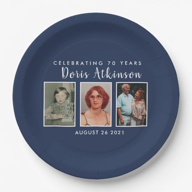 70th birthday photo plate (Front)