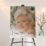 70th Birthday Photo Simple Elegant  Foam Board<br><div class="desc">A personal image with elegant script is the basis for this elegant custom Birthday poster.
The text gives an accent of elegant gold through the design.
Easily change the information for your own custom memorial design. Change the image for your own personal photo.</div>