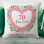 70th Birthday Pillow - 70 Years Loved Design<br><div class="desc">Delight a special lady on her 70th birthday with this gorgeous 70 Years Loved pillow.  Personalize with her name or another message.  Perfect 70th birthday gift for the woman who has everything!</div>