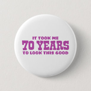 70th Birthday Pinback Button