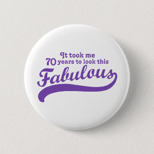70th Birthday Pinback Button