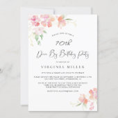 70th Birthday Pink and Gold Floral Drive By Party Invitation (Front)