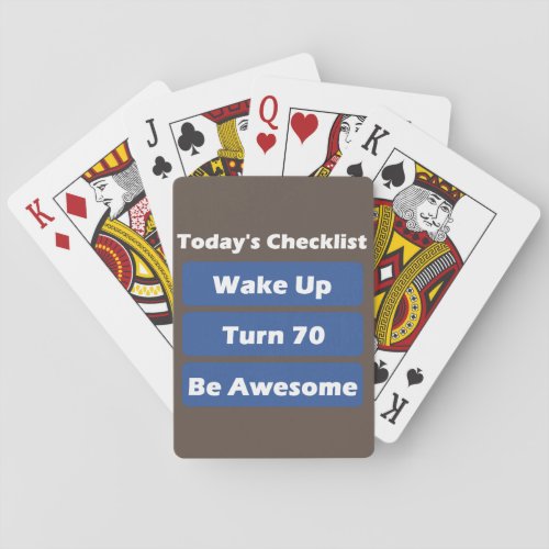 70th Birthday Poker Cards