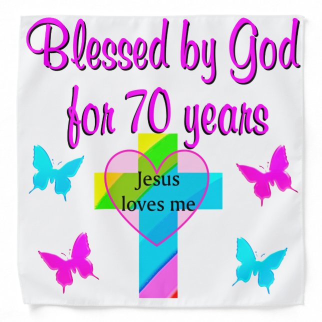 70TH BIRTHDAY PRAYER BANDANA (Front)