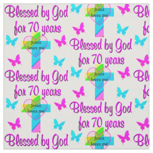 70TH BIRTHDAY PRAYER FABRIC