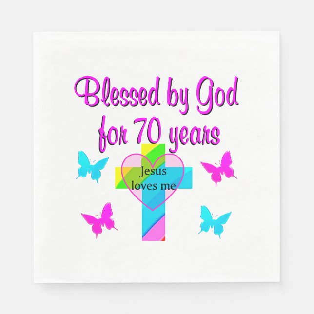 70TH BIRTHDAY PRAYER NAPKINS (Front)
