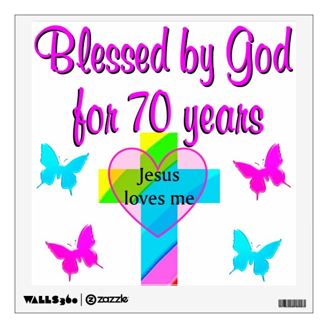 70TH BIRTHDAY PRAYER WALL DECAL (Front)