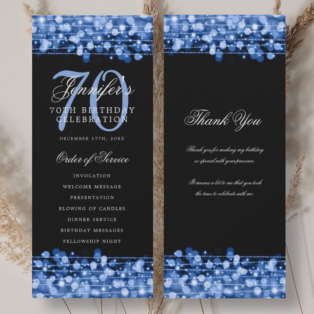70th Birthday Program Navy Blue w/ Thank You (70th Birthday Program Navy Blue w/ Thank You)