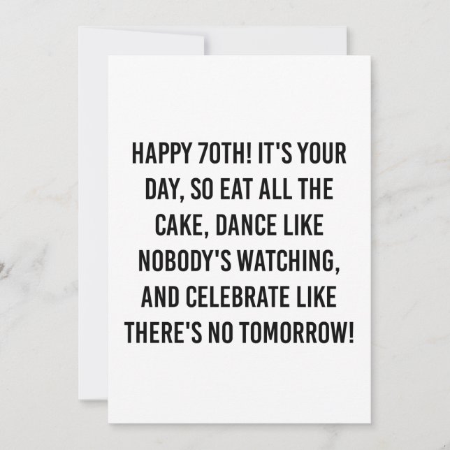 70th birthday quotes invitation (Front)