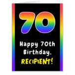 [ Thumbnail: 70th Birthday: Rainbow Spectrum # 70, Custom Name Card ]