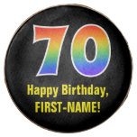 [ Thumbnail: 70th Birthday - Rainbow Spectrum Pattern Number 70 ]