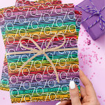 70th Birthday Rainbow Stripes Wrapping Paper Sheets<br><div class="desc">A bright rainbow stripe wrapping paper with a casual script of "Happy Birthday" integrated in the stripes. Wrap up your surprises for your 70 year old in vibrant color stripes with numbers. Fun for every kind of 70th birthday.</div>