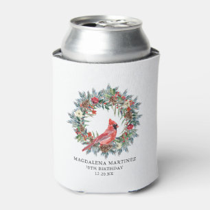 70th Birthday Red Cardinal Party Supplies Can Cooler