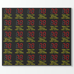 [ Thumbnail: 70th Birthday: Red Digital Clock Style "70" + Name Wrapping Paper ]