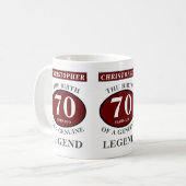 70th Birthday Red Genuine Legend Add Your Name Coffee Mug (Front Left)