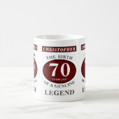 70th Birthday Red Genuine Legend Add Your Name Coffee Mug (Center)