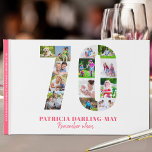 70th Birthday Remember When ... Pink Photo Collage Guest Book<br><div class="desc">This personalized photo guest book is a lovely milestone birthday keepsake for a 70th Birthday. You can either let the guests at the 70th birthday party celebration add their well wishes and reminiscences or, if you're not having a party, you can pre-fill it with photos and "remember when ... ",...</div>
