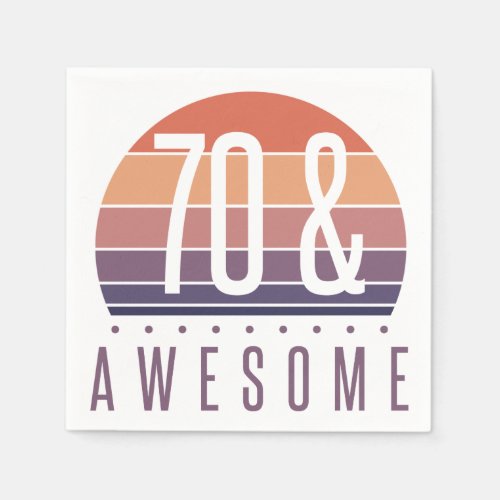 70th Birthday Retro Sunset Napkins