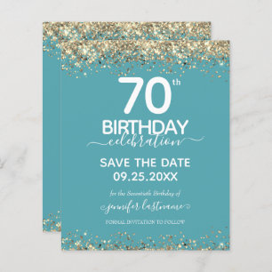 70th Birthday Save the Date Budget Invitation
