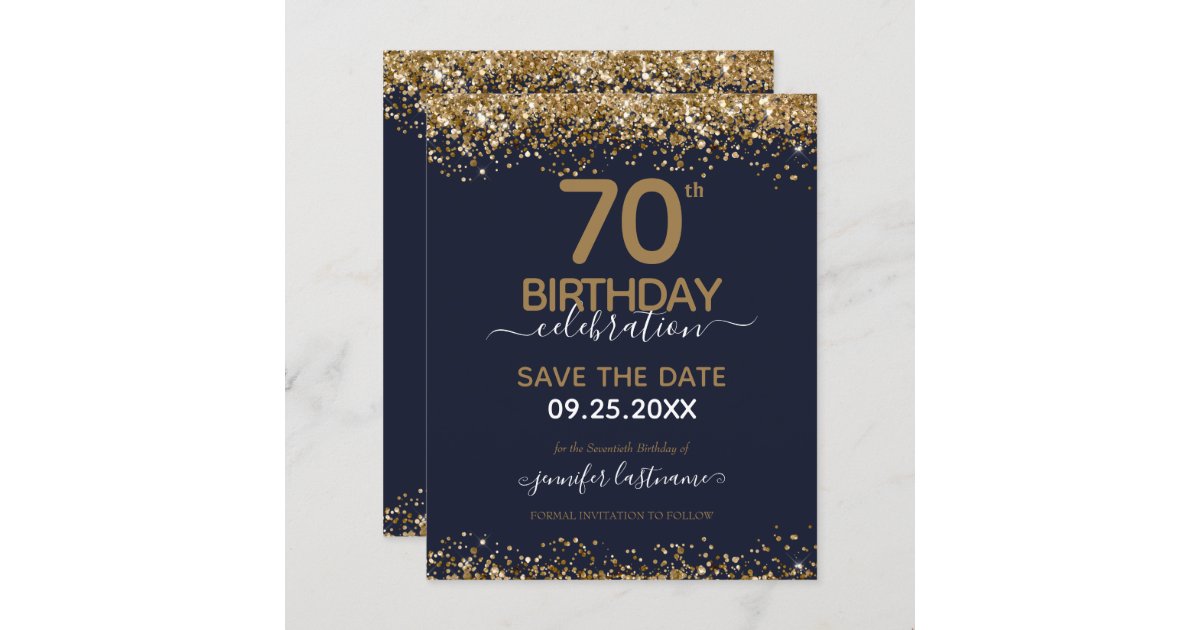 70th Birthday Save the Date Budget Invitation | Zazzle