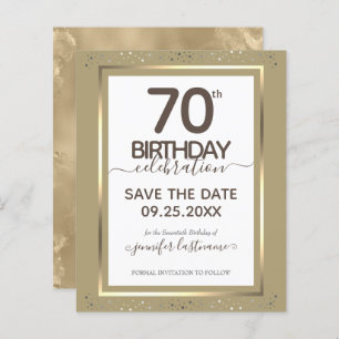 70th Birthday Save the Date Budget Invitation