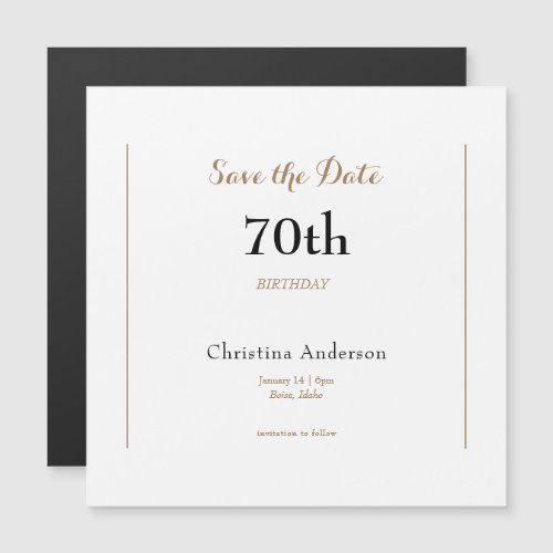70th Birthday Save the Date Magnetic Invitation