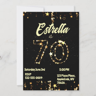 70th Birthday Seniors Digital Elegant Party Invitation