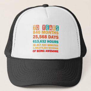 70th Birthday Shirt 70 Years Old Anniversary Gifts Trucker Hat