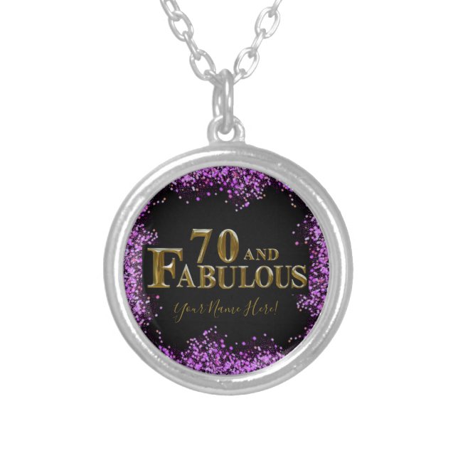 70th Birthday  Silver Plated Necklace (Front)