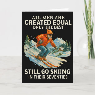 70th Birthday Skier Gifts Man 70 Years Old Skiing Card