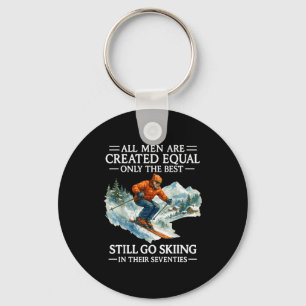 70th Birthday Skier Man 70 Years Old Skiing Lover Keychain