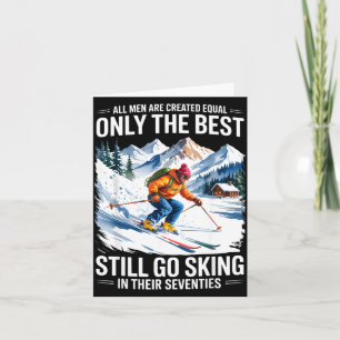70th birthday skier man old skiing lover skiing da card