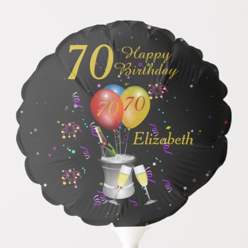 70th Birthday Sparkling Wine Celebration Balloon